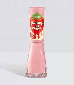 Esmalte Dailus Morango do Amor Calda de Açúcar 8ml brilho intenso secagem rápida