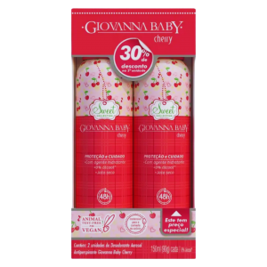 Kit Giovanna Baby Cherry Desodorante Aerossol 150ml hidratante protetor