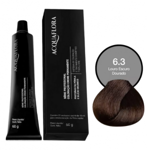 Acquaflora Coloração Creme 60g 6.3 Louro Escuro Dourado cobertura uniforme brilho intenso