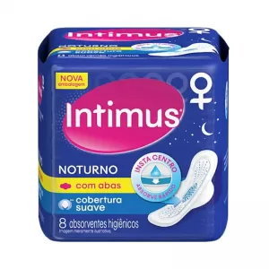Intimus Absorvente Noturno Suave Com Abas 8 unidades cobertura suave proteção noturna