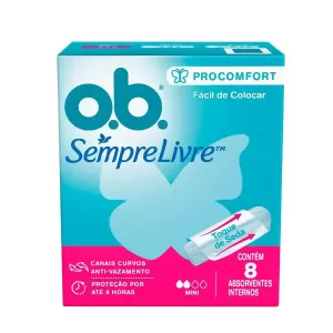 O.B. Absorvente Interno ProComfort Mini 8 unidades fluxo leve toque suave