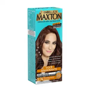 Maxton Coloração Creme 5.74 Chocolate Intenso Acobreado 125g hidratante brilho vibrante