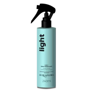 Spray Hidratante 2 em 1 Condicionante Light Acquaflora 240ml efeito liso nutrição intensa