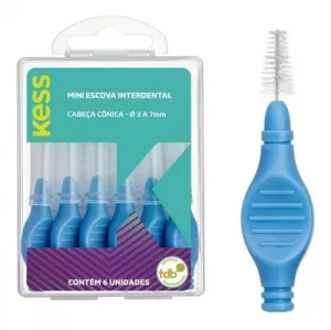 Kess Mini Escova Interdental Cônica 6 unidades limpeza interdental proteção gengival