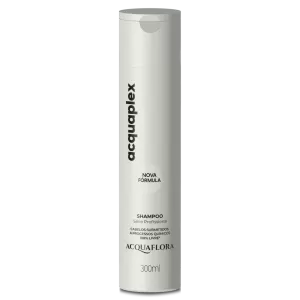 Shampoo Acquaflora Acquaplex 300ml hidrata, fortalece e protege cabelos quimicamente tratados com brilho e maciez intensos.