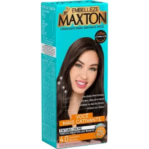 Maxton Coloração Creme 4.0 Castanho Natural 125g hidratante brilho uniforme