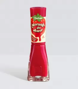 Esmalte Dailus Morango do Amor Cobertura Crocante 8ml brilho intenso secagem rápida