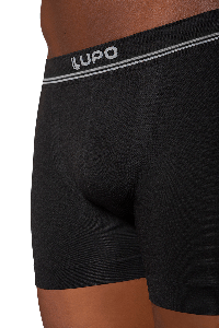 Kit com 2 cuecas boxer Lupo tamanho P cor preta ajuste anatômico e conforto extremo