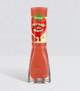 Esmalte Dailus Morango do Amor Ponto de Caramelo 8ml brilho intenso secagem rápida