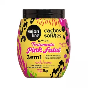 Salon Line Cachos dos Sonhos 3 em 1 Pink Fatal 1kg hidratante reconstrutor