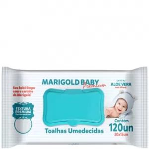 Marigold Baby Toalha Umedecida Premium 120 unidades hidratante suave