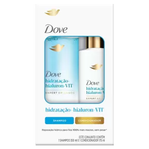 Dove Kit Shampoo 350ml Condicionador 175ml Hidratação com Hialuron-Vit cabelos ressecados brilho intenso