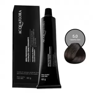 Coloração Permanente Acquaflora Castanho Claro 5.0 60g hidratante brilho intenso