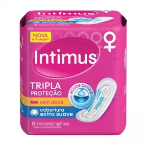 Intimus Absorvente Tripla Proteção Suave Sem Abas 8 unidades controle de odor cobertura suave