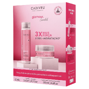 Cadiveu Essentials Glamour Kit Shampoo 250ml Máscara 200ml hidratante fortalecedor