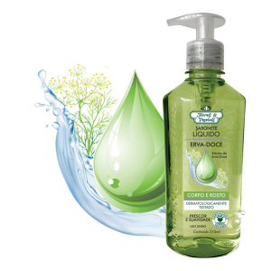 Flores & Vegetais Sabonete Líquido Erva Doce 310ml hidratante refrescante