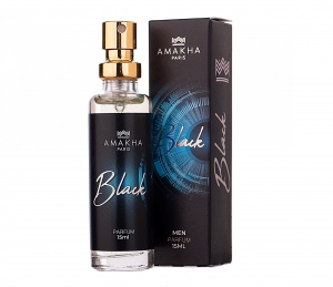 Perfume Amakha Paris Black 15ml masculino amadeirado aromático