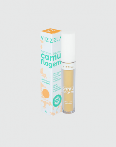 Vizzela Corretivo Camuflagem Amarelo 7g cobertura uniforme textura leve