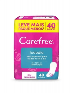 Carefree Protetor Diário Brisa com Perfume Sem Abas 40 unidades toque-suave controle-odores