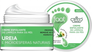 Flores & Vegetais Creme Esfoliante Pés Uréia Mentol 250g hidratante refrescante