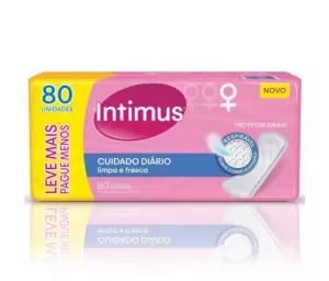 Intimus Protetor Diário Cuidado Diário sem abas 80 unidades cobertura suave controle de odores