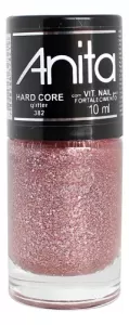 Esmalte Anita Glitter Hard Core 10ml brilho intenso vegano fortalecedor
