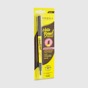Lapiseira para Sobrancelha Vizzela Hello Brow 0,24g cor 02 chanfrada natural
