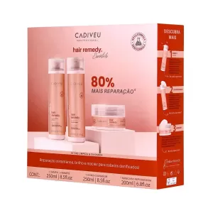 Cadiveu Hair Remedy Kit Shampoo 250ml Condicionador 250ml Máscara 200ml reparador hidratante fortalecedor