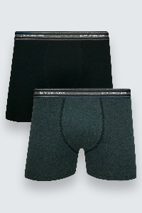 Kit com 2 cuecas boxer Lupo tamanho GG cor cinza mescla ajuste anatômico