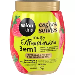 Salon Line Creme Cachos dos Sonhos 3 em 1 morango 1kg hidratante reparador