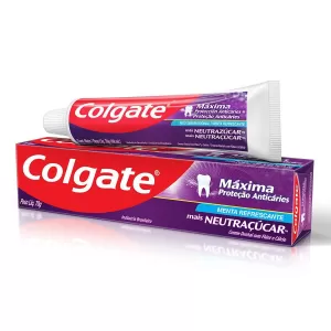 Colgate Máxima Proteção Anticáries Neutraçúcar 70g creme dental anticáries fortalecedor esmalte