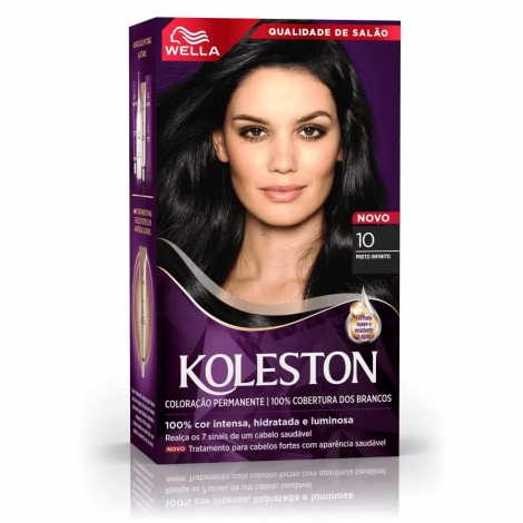 Koleston Tintura Permanente Noites Iluminadas 10 Preto Infinito 125g hidratante nutritiva