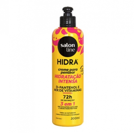 Salon Line Creme de Pentear Hidra 3 em 1 D'Pantenol 300ml hidratação desembaraço