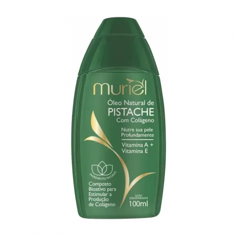 Muriel Óleo Corporal Pistache com Colágeno 100ml hidratante revitalizante
