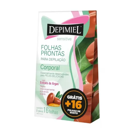 Depimiel Folhas Depilatórias Corporal Sensitive 16un suave delicada