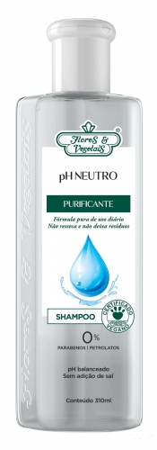 Flores & Vegetais Shampoo Ph Neutro 300ml limpeza suave purificante