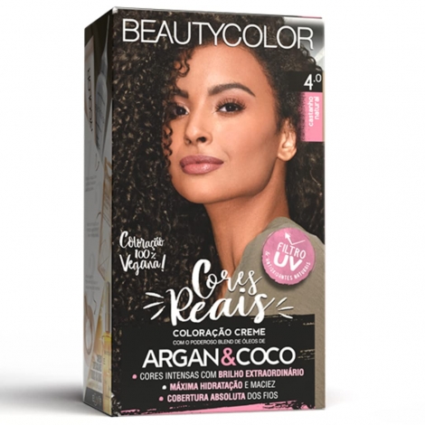 Tintura Beauty Color 4.0 Castanho Natural hidratação brilho