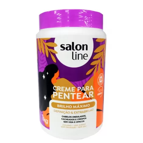 Salon Line Creme de Pentear Brilho Máximo 1Kg hidratante antifrizz condicionante