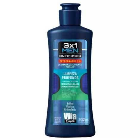 Shampoo Anticaspa Muriel Vita Capili Men 3 em 1 200ml masculino