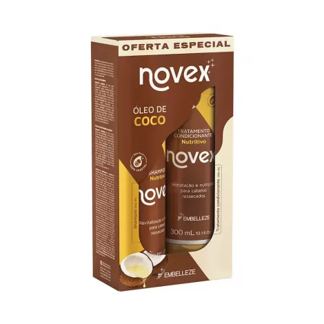 Kit Novex Óleo de Coco Shampoo Condicionador 300ml hidratação nutrição
