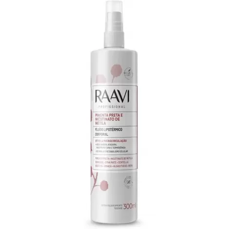 Fluido Lipotérmico Raavi Pimenta Preta 300ml redução celulite