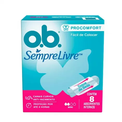 O.B. Absorvente Interno ProComfort Mini 8 unidades fluxo leve toque suave