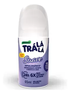 Desodorante Roll-On Infantil Trá Lá Lá Kids Suave 65ml proteção delicada