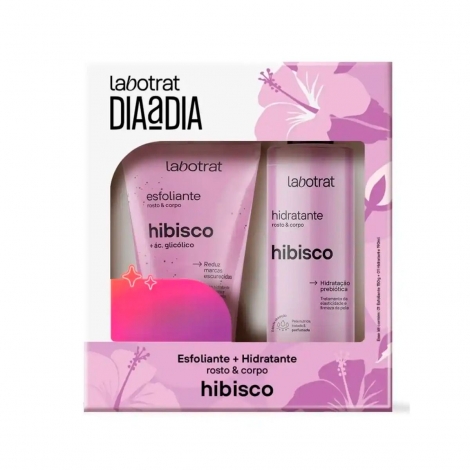 Kit Labotrat Dia a Dia Hibisco Hidratante 190ml Esfoliante 150g suavidade renovação perfumação
