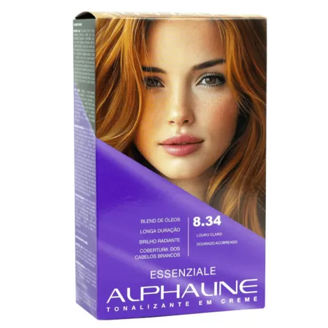 Tonalizante Alpha Line Essenziale 8.34 Louro Claro Dourado Acobreado 40ml suave nutritivo antioxidante