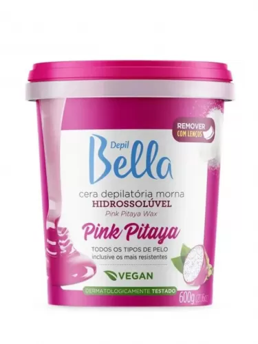 Depil Bella Cera Depilatória Morna Hidrossolúvel Pink Pitaya 600g hidratante antioxidante