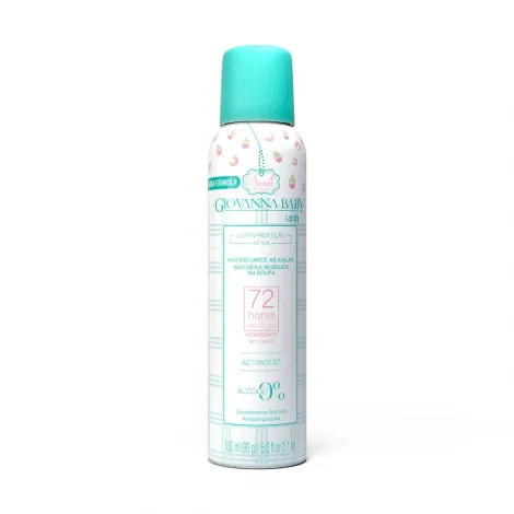 Giovanna Baby Desodorante Aerosol Candy 72h 150ml proteção prolongada frescor frutado