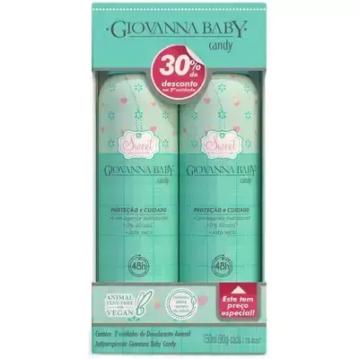 Kit Giovanna Baby Candy Desodorante Aerosol 150ml hidratante refrescante