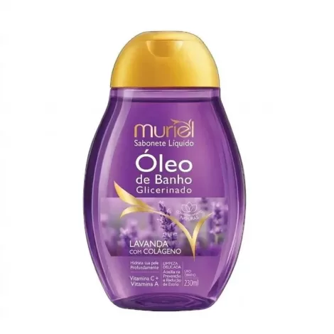 Muriel Sabonete Líquido Óleo Banho Lavanda Colágeno 230ml hidratação elasticidade