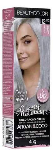 Tintura Permanente Beauty Color 12.112 Louro Ultra Claro Especial Extra Acinzentado 50g brilho hidratação